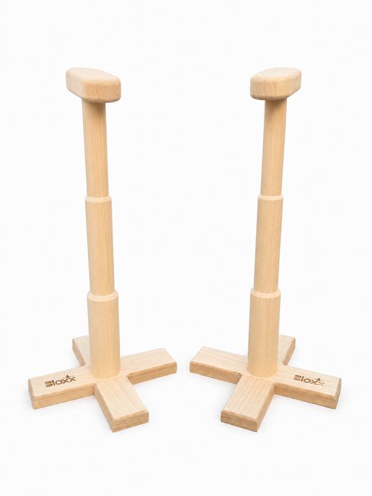Gymnastics Handstand Trainer Blocks – Wooden Cross Base Tall 59cm | Bloxx