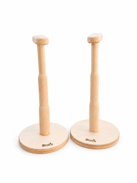Gymnastics Handstand Trainer Blocks – Wooden Round Base Tall 59cm | Bloxx